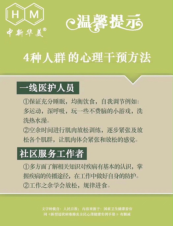 中新华美改性塑料：新冠肺炎全民心理健康实用手册