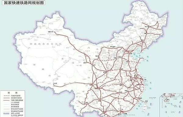 国家快速铁路网规划图